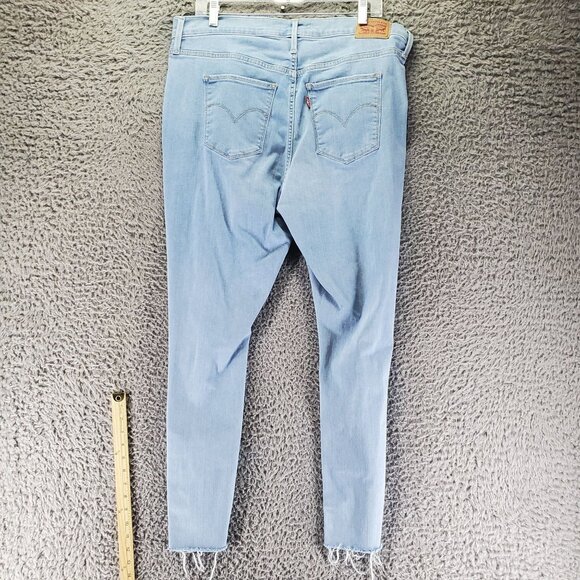 Levis Jeans Women’s 16W Blue High Rise 720 Super Skinny Distressed Frayed Hem - Picture 1 of 12
